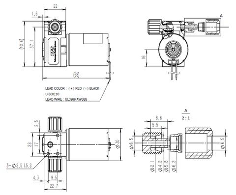 DCP-300 dimensions