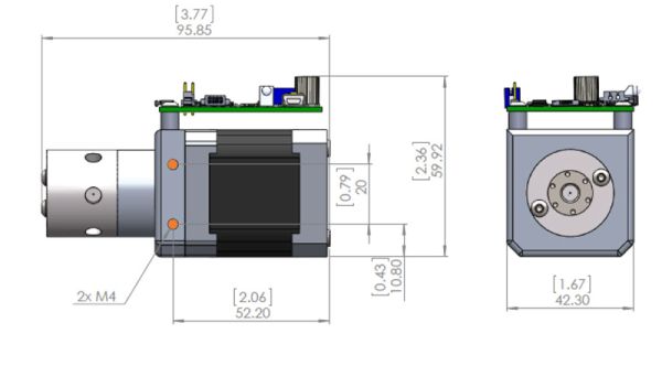 Dimensions P201-O - fast Rotating rotary valve
