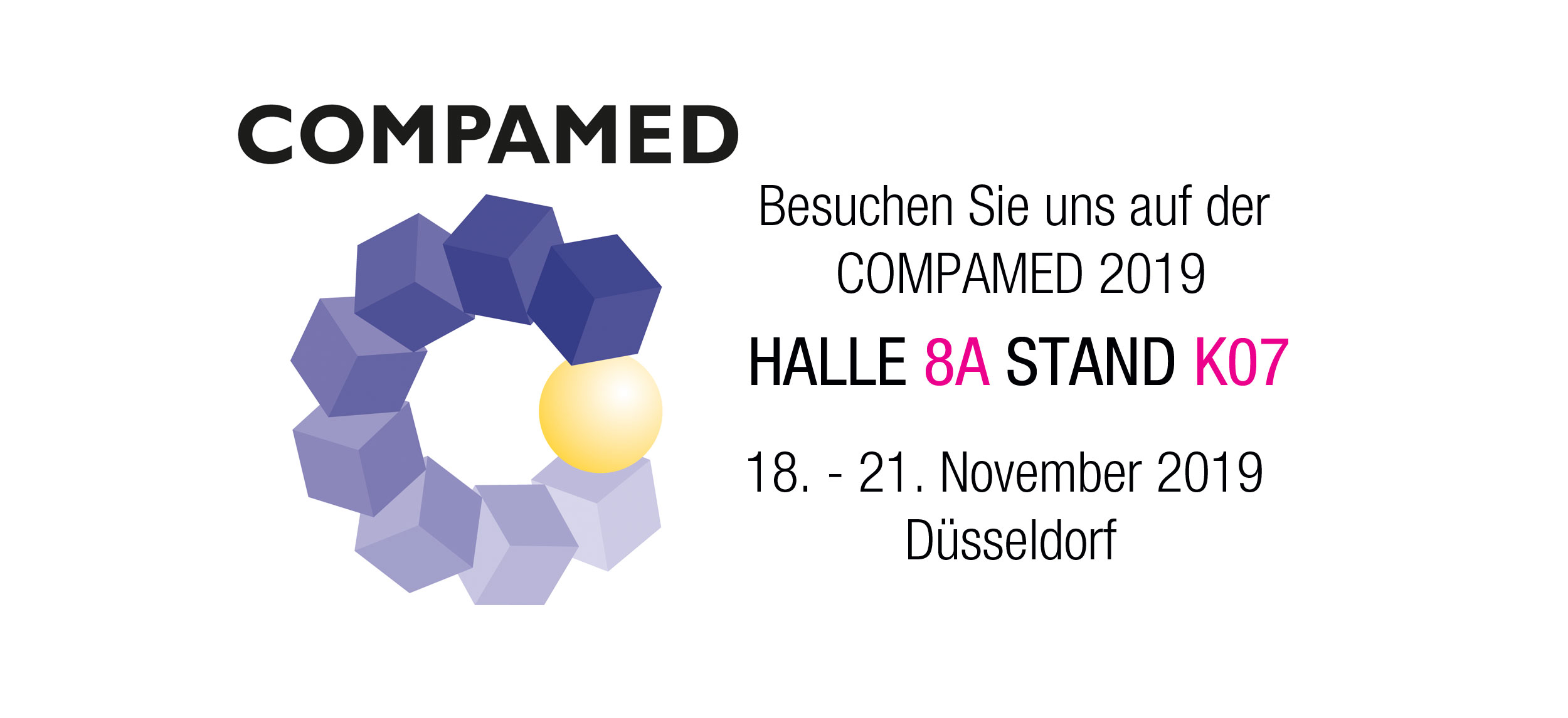 COMPAMED 2019 - 18. - 21. November in Düsseldorf COMPAMED 2019 - 18. - 21. November in Düsseldorf